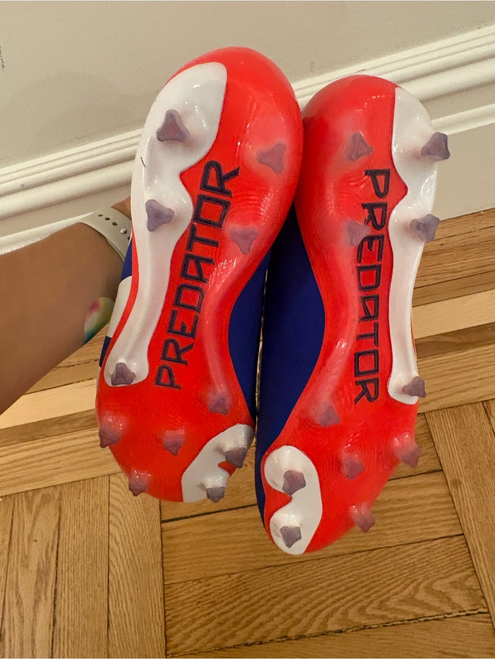 Adidas Predator Elite LL FG Laceless Soccer cleats - Blue/Orange - Picture 4 of 7